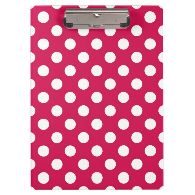 White polka dots on cerise clipboard (Front)