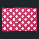 White polka dots on cerise kitchen towel<br><div class="desc">White polka dots on cerise</div>