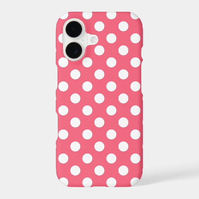 White polka dots on coral (Back)