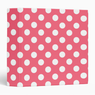 White polka dots on coral binder