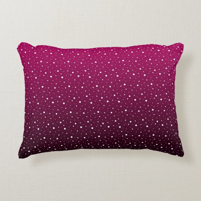 White polka dots on crimson and black gradient. accent pillow (Front)