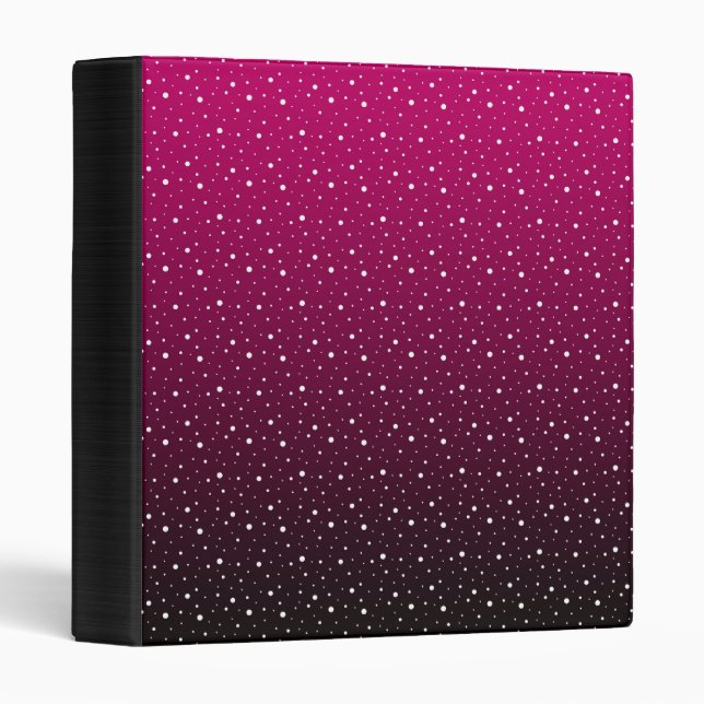 White polka dots on crimson and black gradient. binder (Front/Spine)