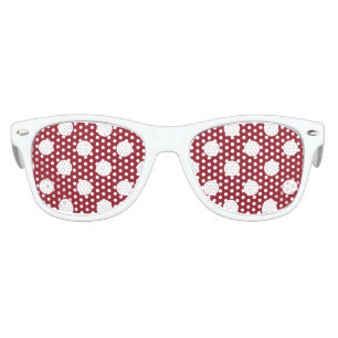 White Polka Dots on Crimson Red Kids Sunglasses