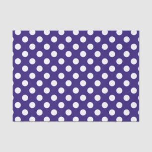White polka dots on dark blue tissue paper
