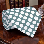 White Polka Dots on Dusty Blue Custom Necktie<br><div class="desc">This custom necktie features a timeless design of crisp white polka dots elegantly set against a sophisticated dusty blue background. Perfect for adding a touch of personality and style to any outfit, this necktie is a versatile accessory that transitions seamlessly from the office to special occasions. Made with quality materials,...</div>