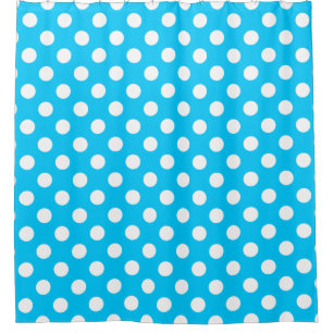 White polka dots on electric blue