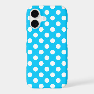 White polka dots on electric blue