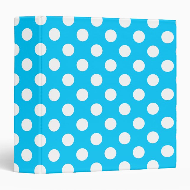 White polka dots on electric blue binder (Front/Spine)