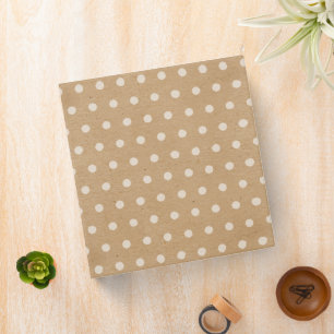 White Polka Dots On Faux Kraft Paper Background Binder