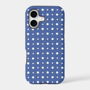 White Polka Dots on French Navy Blue Background