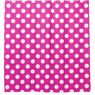 White polka dots on fuchsia