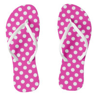 White polka dots on fuchsia