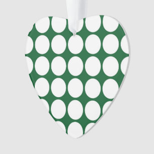White Polka Dots on Green Ornament