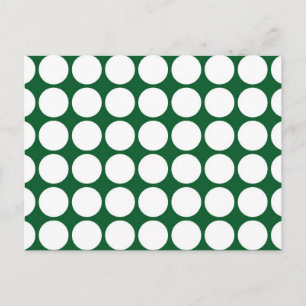White Polka Dots on Green Postcard