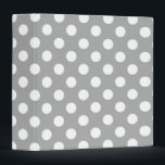 White polka dots on grey binder<br><div class="desc">White polka dots on grey</div>
