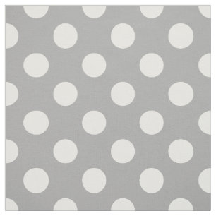 White polka dots on grey fabric