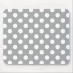 White polka dots on grey mouse pad<br><div class="desc">White polka dots on grey</div>
