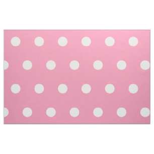 White Polka Dots on Happy Pink Fabric
