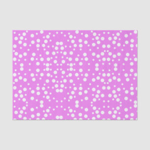 White Polka Dots on Lavender Pink Tissue Paper