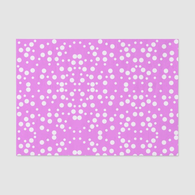 White Polka Dots on Lavender Pink Tissue Paper (Front)