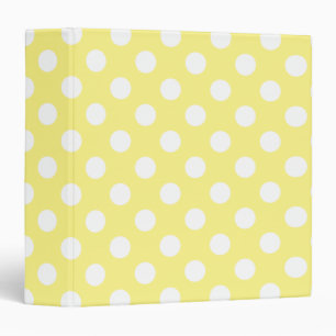 White polka dots on lemon yellow binder