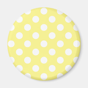 White polka dots on lemon yellow magnet