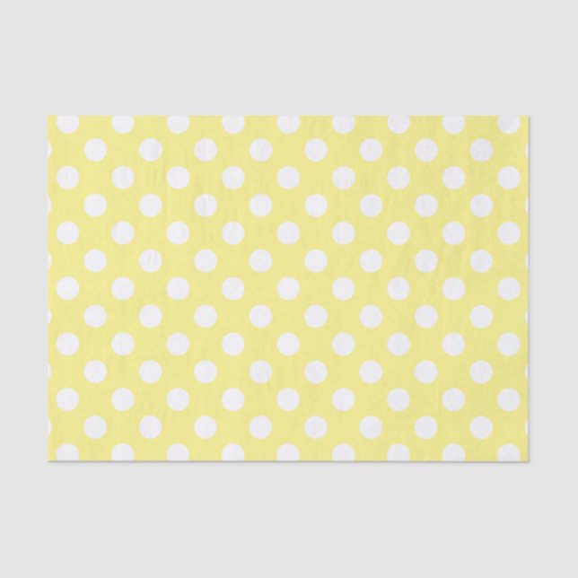 White polka dots on lemon yellow tissue paper (Front)