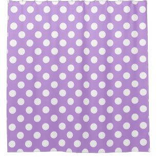 White polka dots on lilac