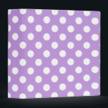 White polka dots on lilac binder<br><div class="desc">White polka dots on lilac</div>