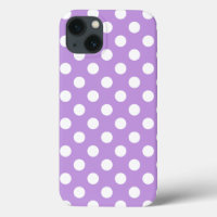 White polka dots on lilac Case-Mate iPhone case