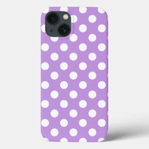 White polka dots on lilac Case-Mate iPhone case