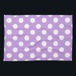 White polka dots on lilac kitchen towel<br><div class="desc">White polka dots on lilac</div>