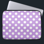 White polka dots on lilac laptop sleeve<br><div class="desc">White polka dots on lilac</div>