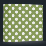 White polka dots on olive green binder<br><div class="desc">White polka dots on olive green</div>