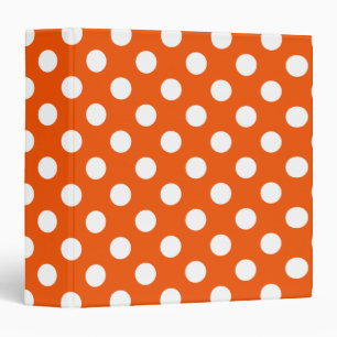 White polka dots on orange binder