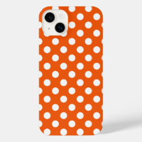 White polka dots on orange Case-Mate iPhone case