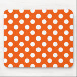 White polka dots on orange mouse pad<br><div class="desc">White polka dots on orange</div>