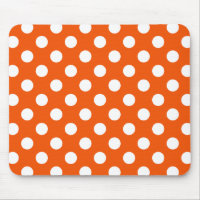 White polka dots on orange