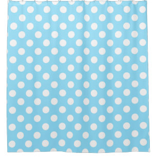 White polka dots on pale blue