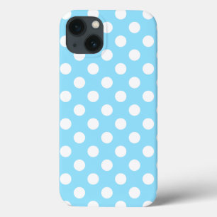 White polka dots on pale blue Case-Mate iPhone cas iPhone 13 Case