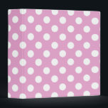 White polka dots on pale pink binder<br><div class="desc">White polka dots on pale pink</div>