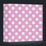 White polka dots on pale pink binder<br><div class="desc">White polka dots on pale pink</div>