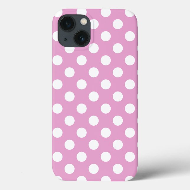White polka dots on pale pink Case-Mate iPhone cas Case-Mate iPhone Case (Back)