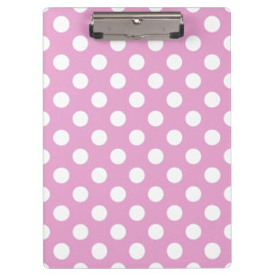 White polka dots on pale pink clipboard