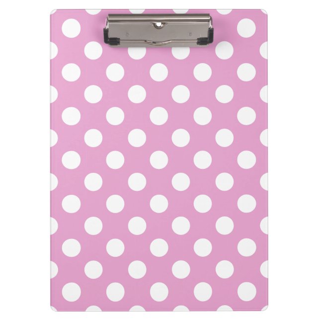 White polka dots on pale pink clipboard (Front)