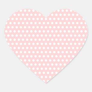 White Polka Dots on Pale Pink Heart Sticker