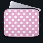 White polka dots on pale pink laptop sleeve<br><div class="desc">White polka dots on pale pink</div>