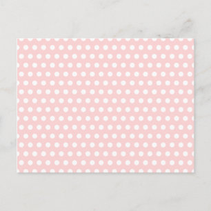 White Polka Dots on Pale Pink Postcard