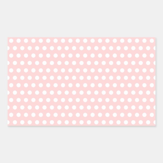 White Polka Dots on Pale Pink Sticker (Front)