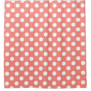 White polka dots on peach